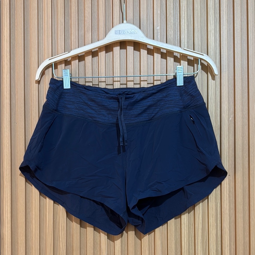 Outdoor Voices Blue Athletic Shorts with Drawstring Waist